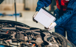 A car battery being replaced near Parsons, Kansas